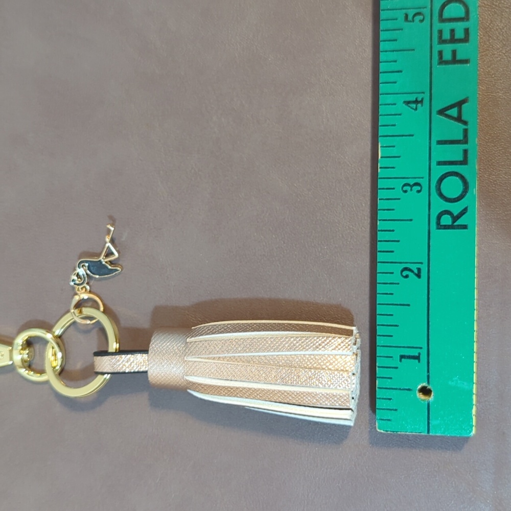 Tassel Purse Charm Keychain Clip Flamingo Gold Rose gold New - Picture 5 of 5